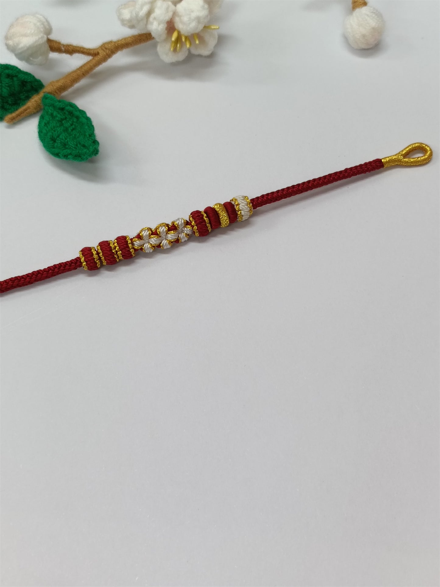 3mm Wine Red Flat Knot Peach Blossom