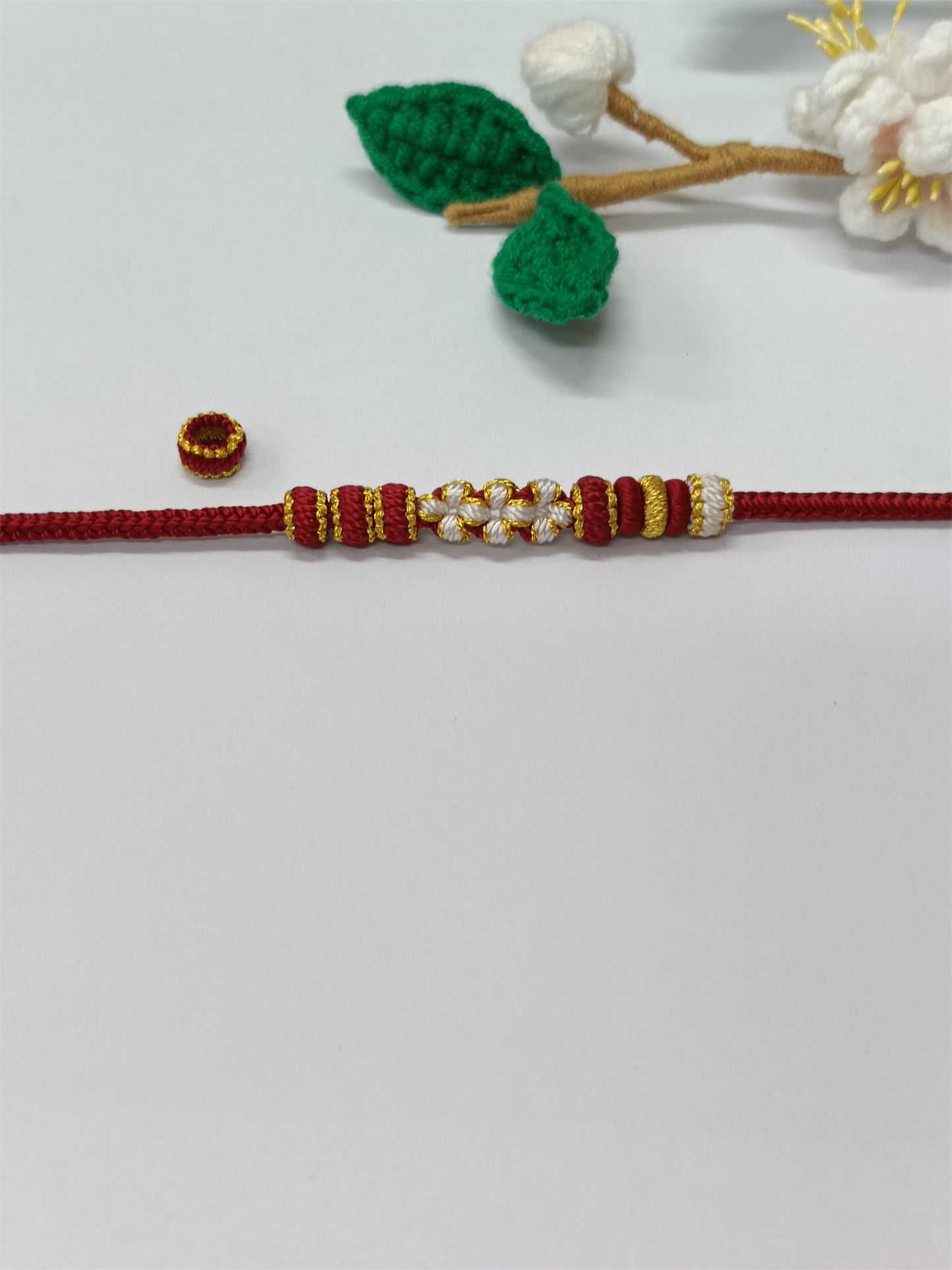 3mm Wine Red Flat Knot Peach Blossom