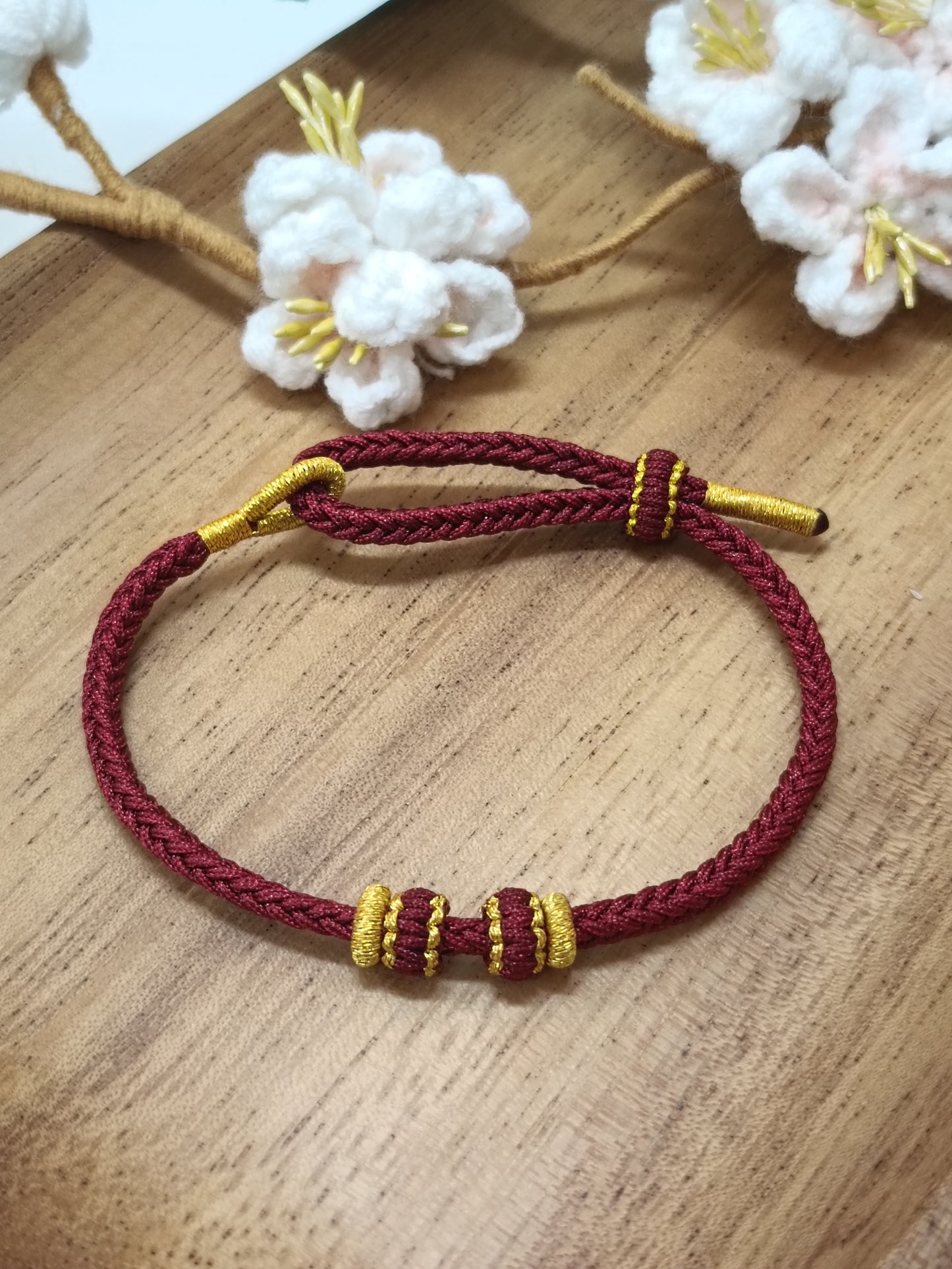 3mm Wine Red Flat Knot Circle