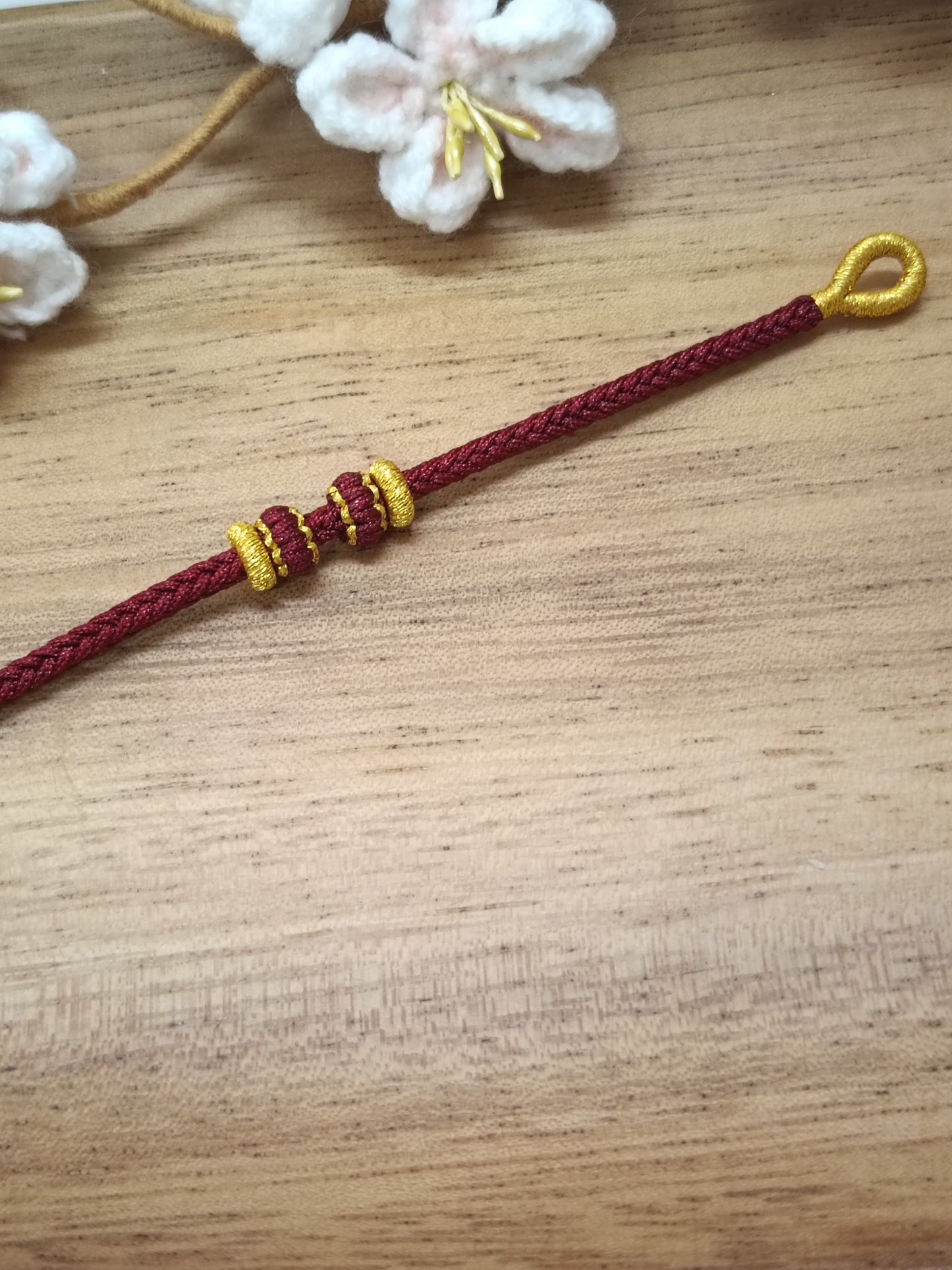 3mm Wine Red Flat Knot Circle