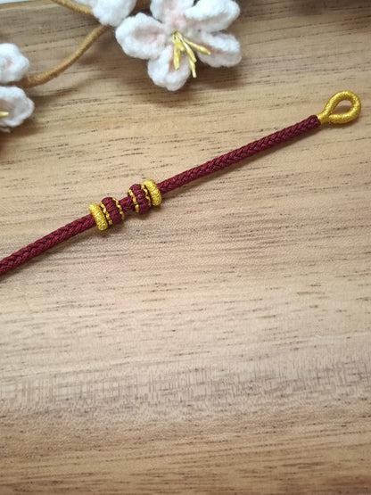 3mm Wine Red Flat Knot Circle