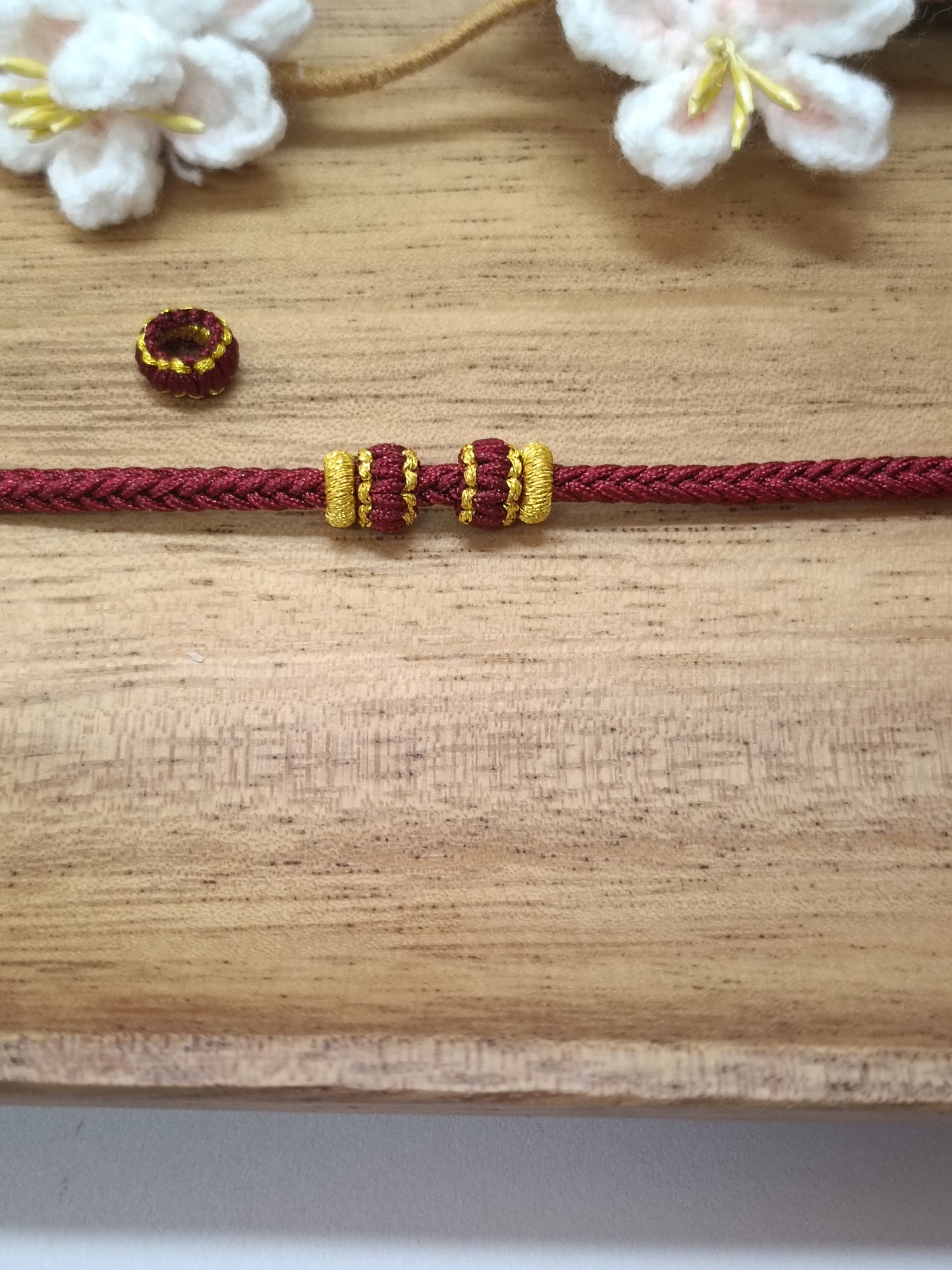3mm Wine Red Flat Knot Circle